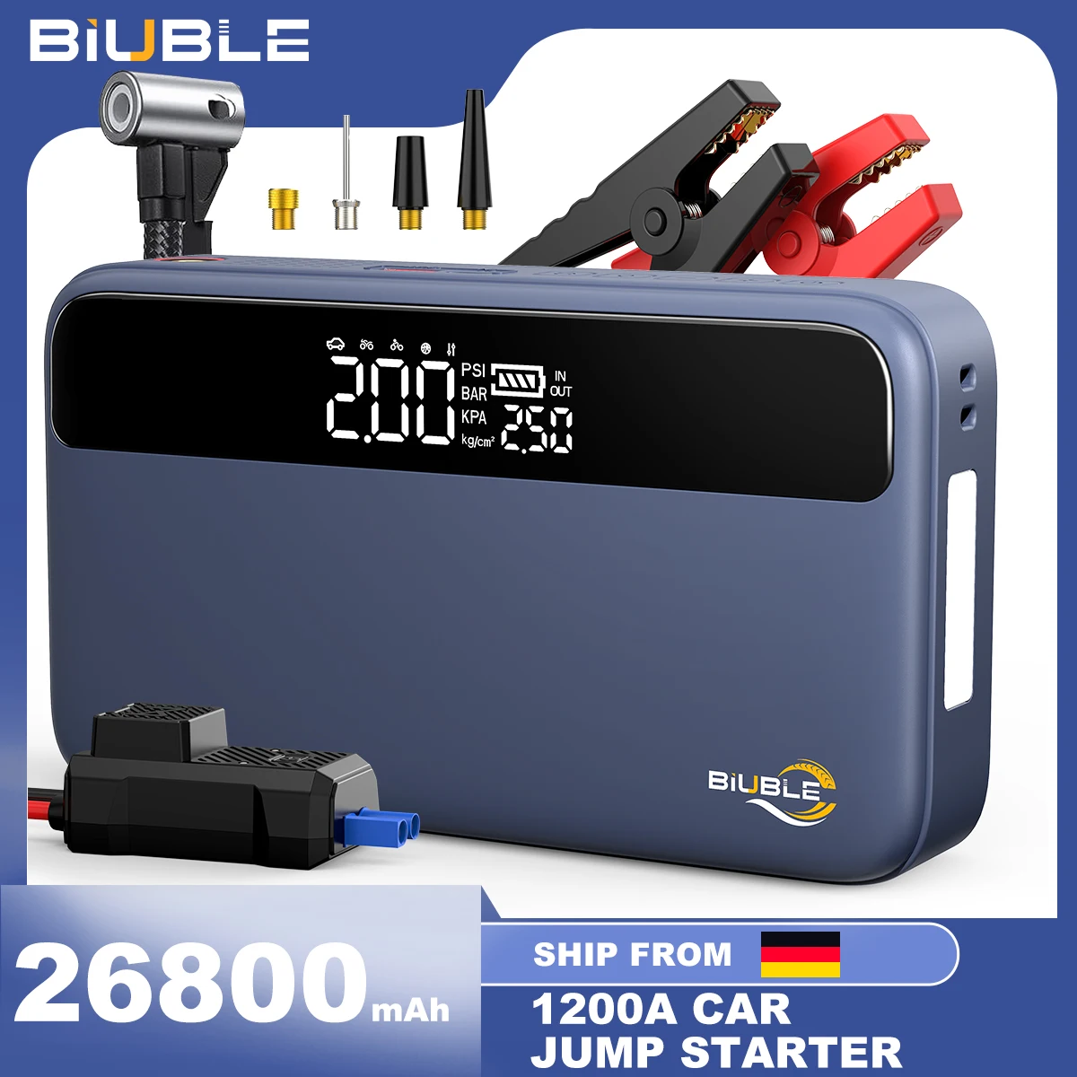 Avviatore Batteria Auto UTRAI Con Compressore 150PSI - 4000A Per