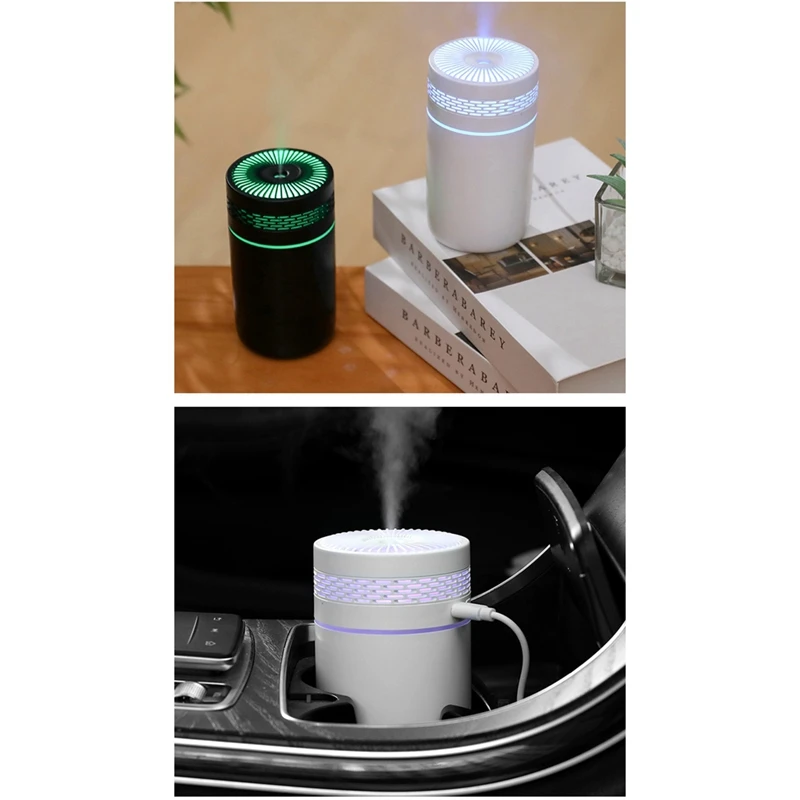 مرطب هواء 250 مل للمنزل والسيارة بخاخ USB مع منقي مصباح ليلي ملون LED-C