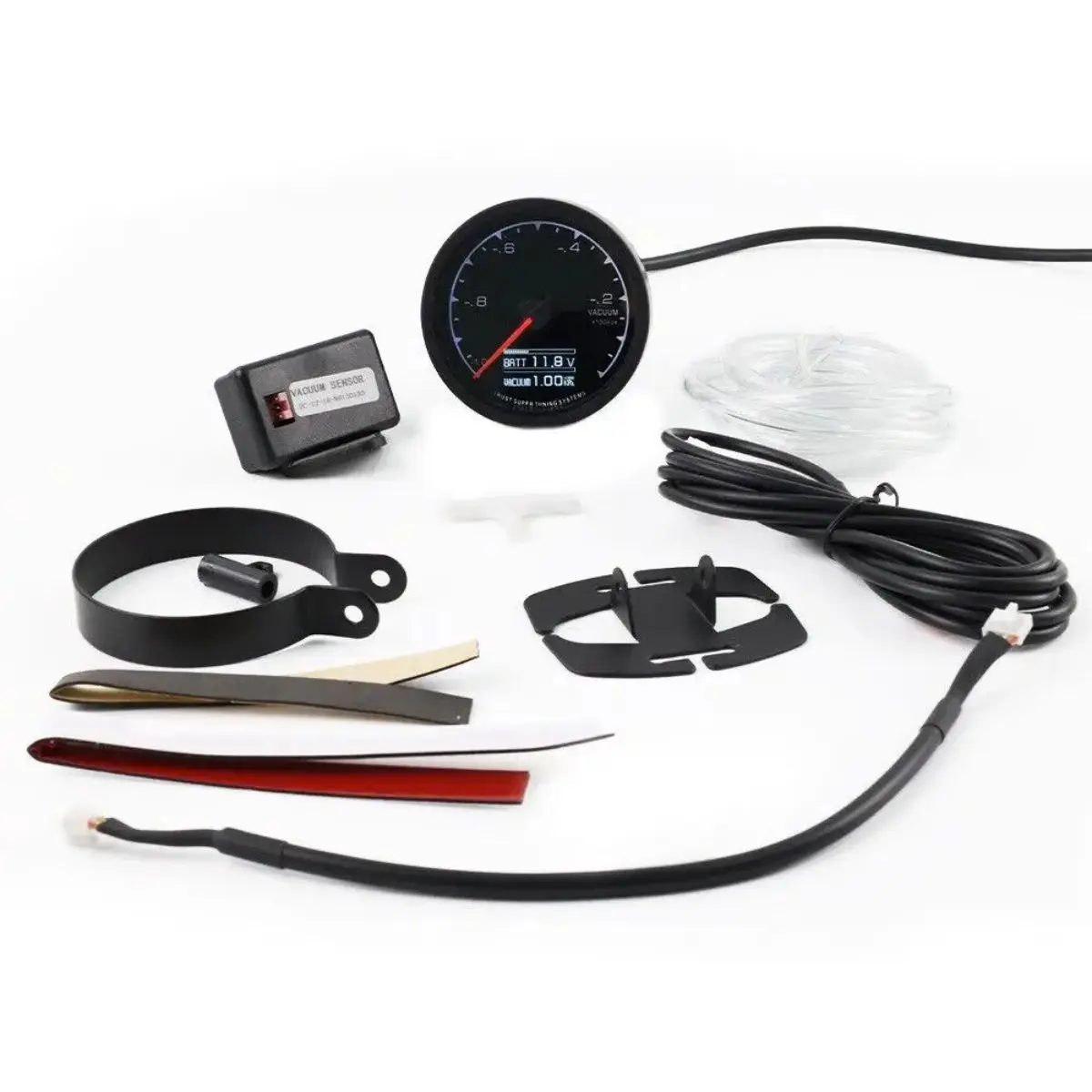 2.5'' 60mm Electronic Car Vacuum Gauge Meter Black Face Digital Pointer Display Vacuum Meter Car LED Meter Gauge 5