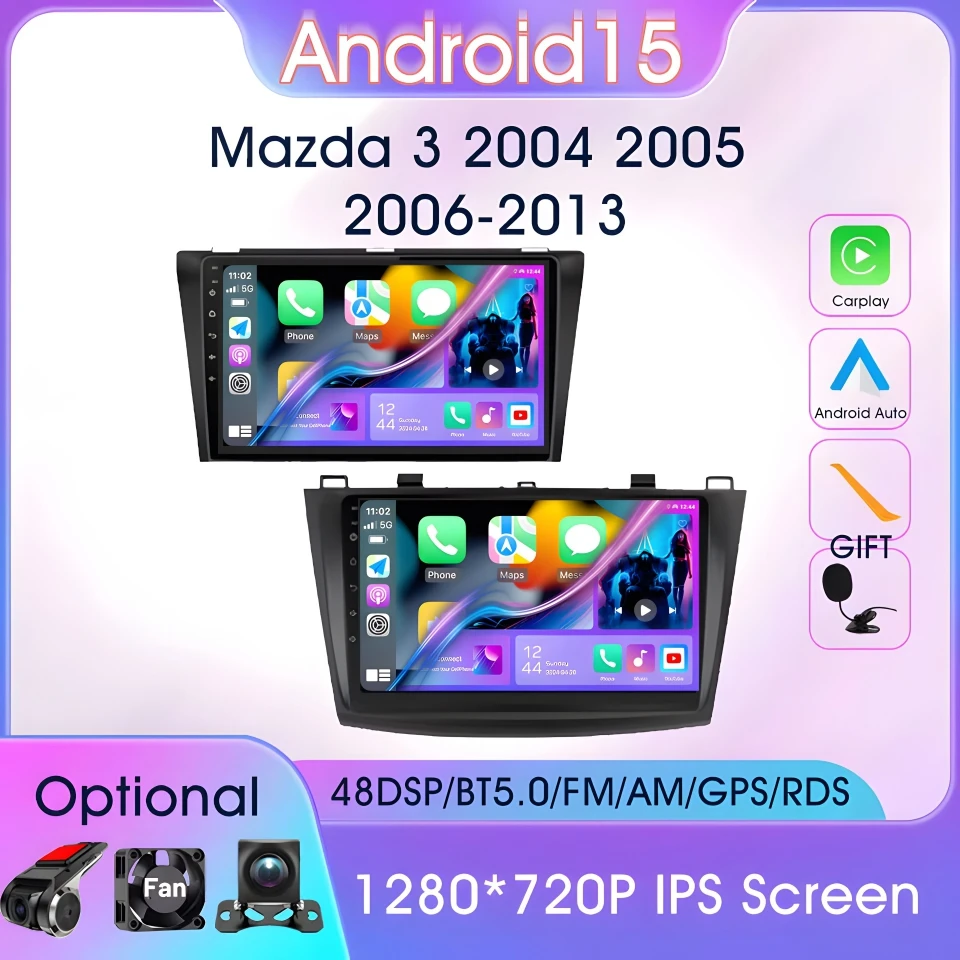 

HD Touch Screen Car Intelligent Systems For Mazda 3 2004-2013 GPS Multimedia Video Player Carplay Android Auto Car Radio WiFi 4G
