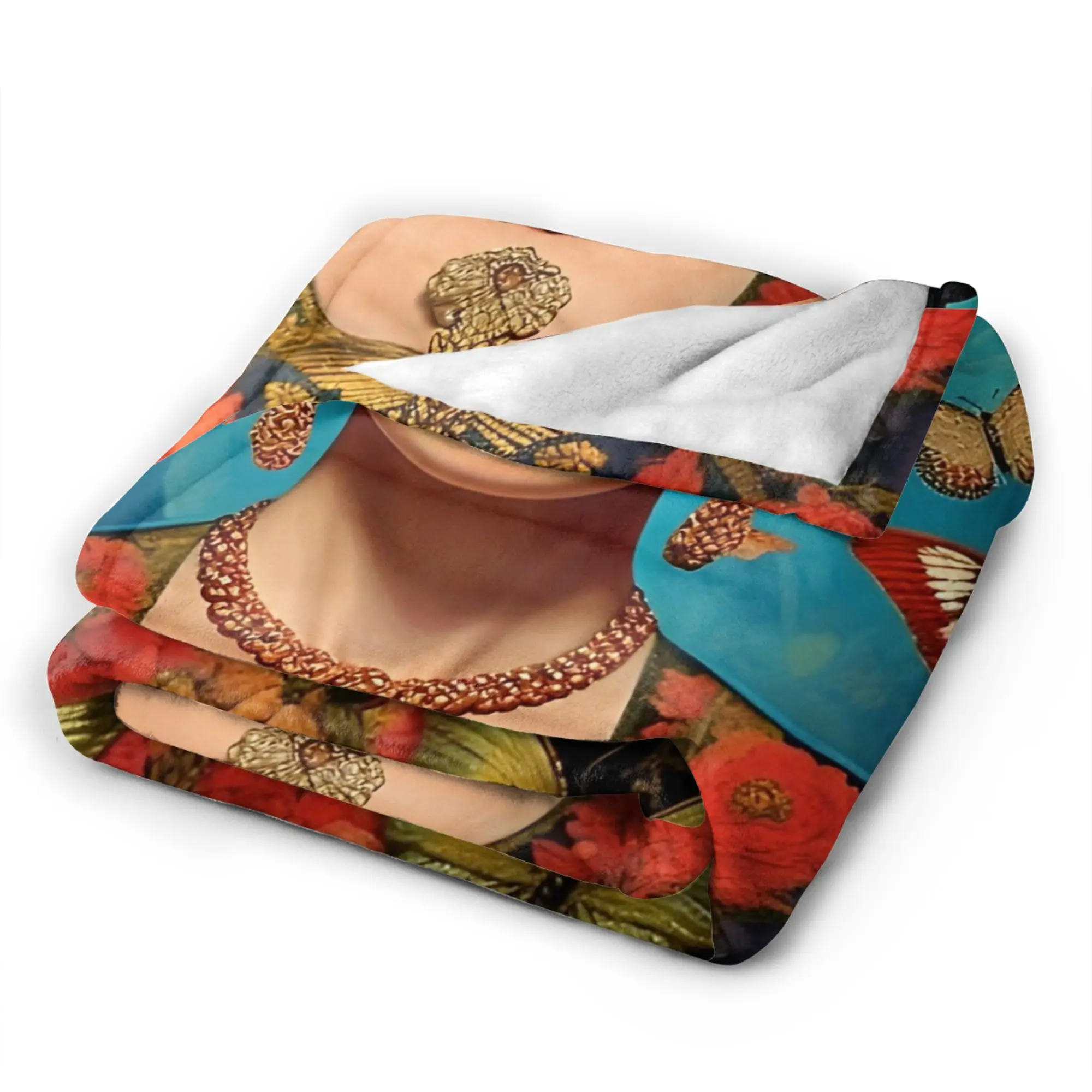 F-Frida K-Kahlo Farfalle Coperta in pile per tutte le stagioni, traspirante, leggera, sottile, per biancheria da letto, tappeto da ufficio