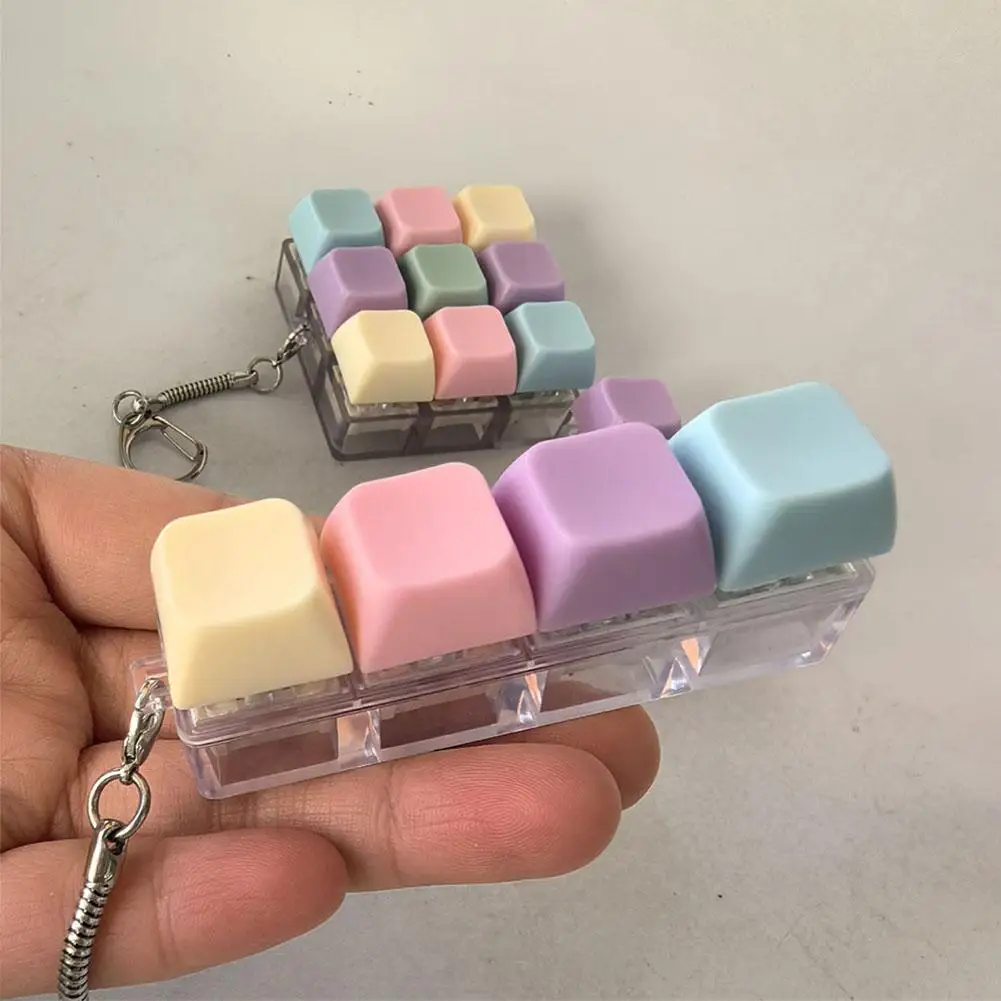 Jouet de clavier anti-stress Fidget Decompression 1/4/5/9 touches pour adultes, jeux de clavier pour les doigts, jouets anti-stress pour garçons et filles, porte-clés