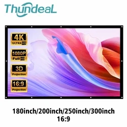 ThundeaL 180 200 250 Schermo di proiezione da 300 pollici per BenQ Optoma XGIMI Schermo per proiettore Tela Bianco opaco Tenda da teatro 3D HD