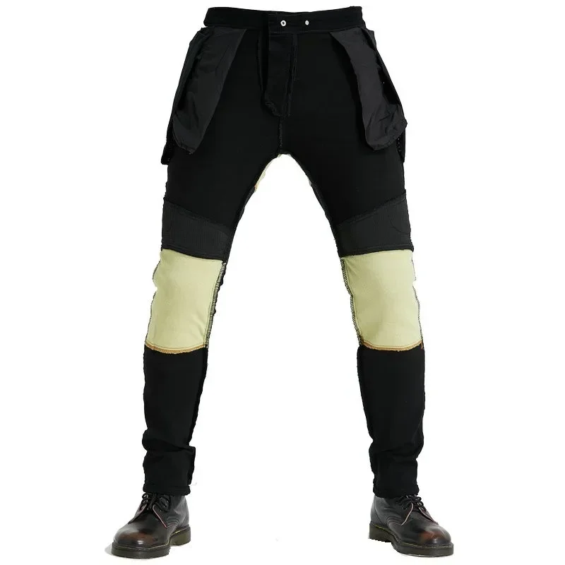 VOLERO Motorcycle Riding Jeans Pants With Protective Gear Built-in Wear-resistant Fireproof Aramid Protective Layer Man