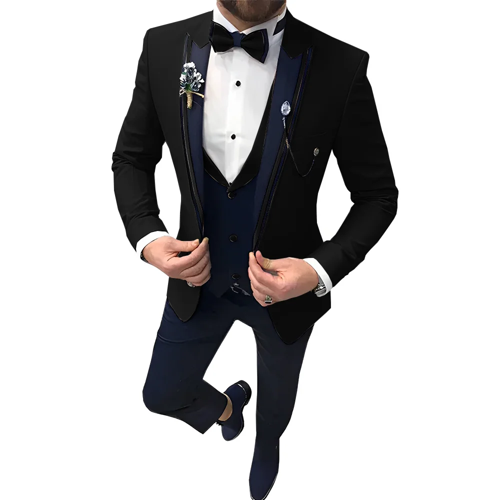 Bege de negócios masculino, colete e calça blazer, casual, viajante, escritório, casamento, 3 peças, elegante