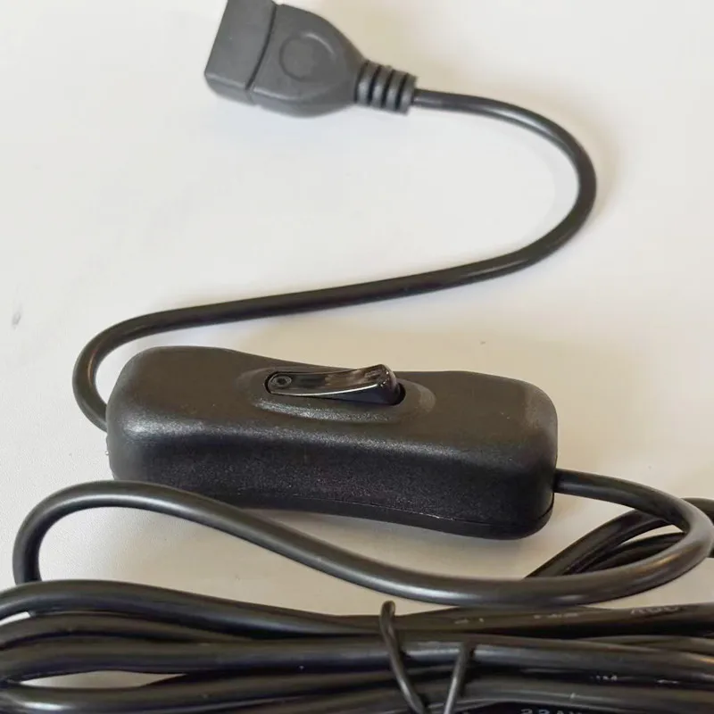 كابل تمديد USB ذكر إلى أنثى بطول 2 متر مع مفتاح تشغيل/إيقاف سلك موسع USB 2.0 لمصباح LED/فلاش USB/مروحة/شرائط LED
