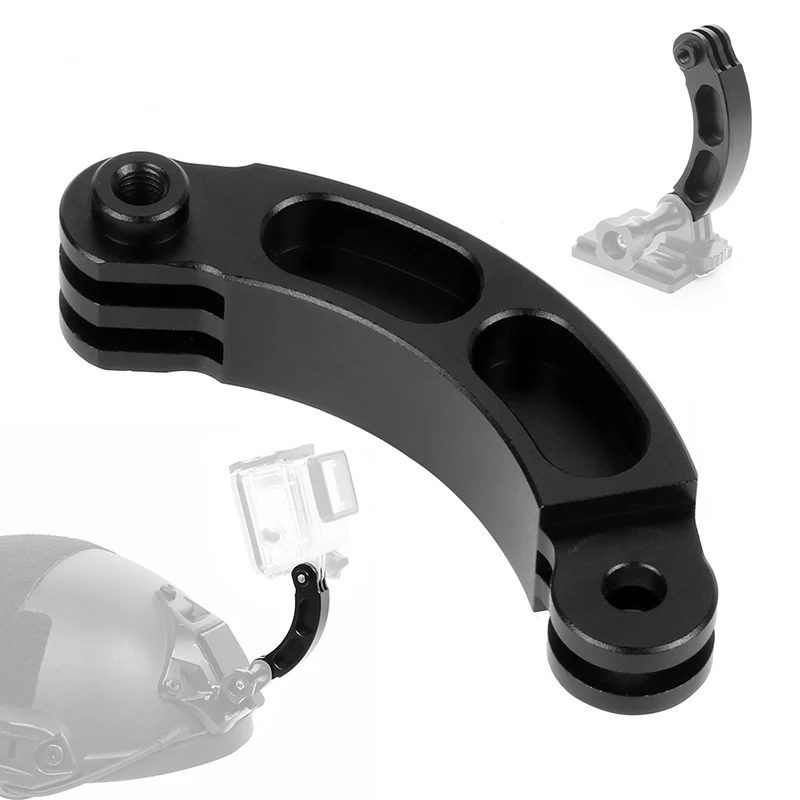 Supporto per braccio di estensione del casco asta corta tipo curvo per Gopro Hero 8 7 6 5 Insta360 SJcam Action Camera