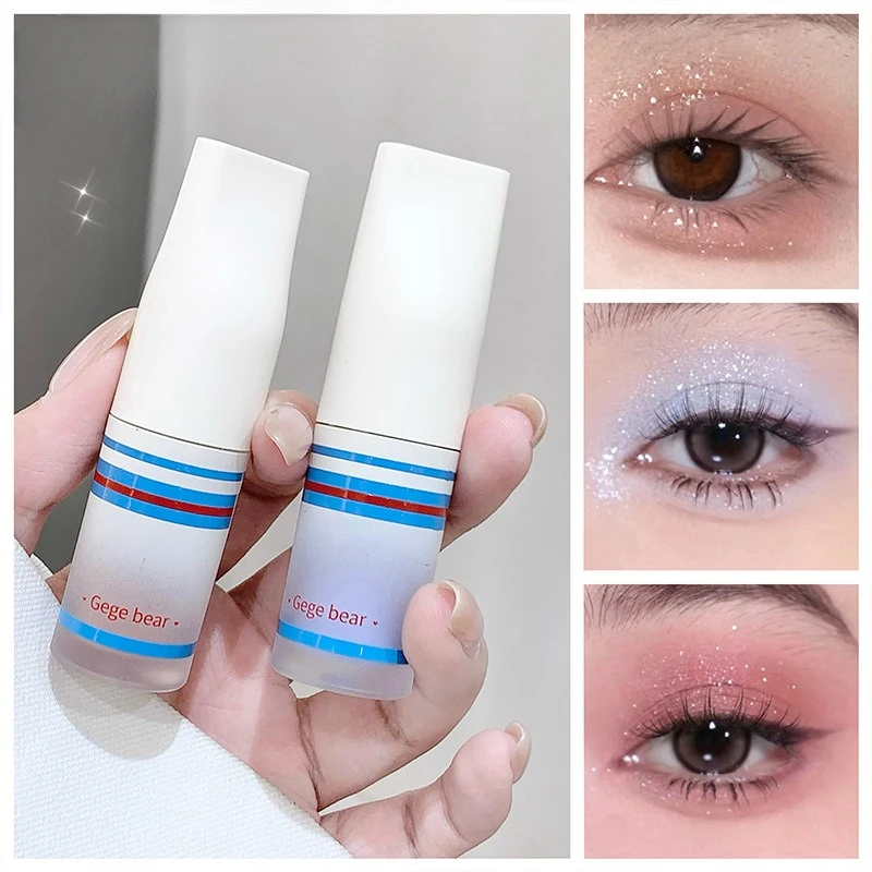 Ins Blue Liquid Eyeshadow Subtle Shimmer Teardrop Highlight Long-Lasting Intense Sparkle Without Smudging Women Makeup Cosmetics