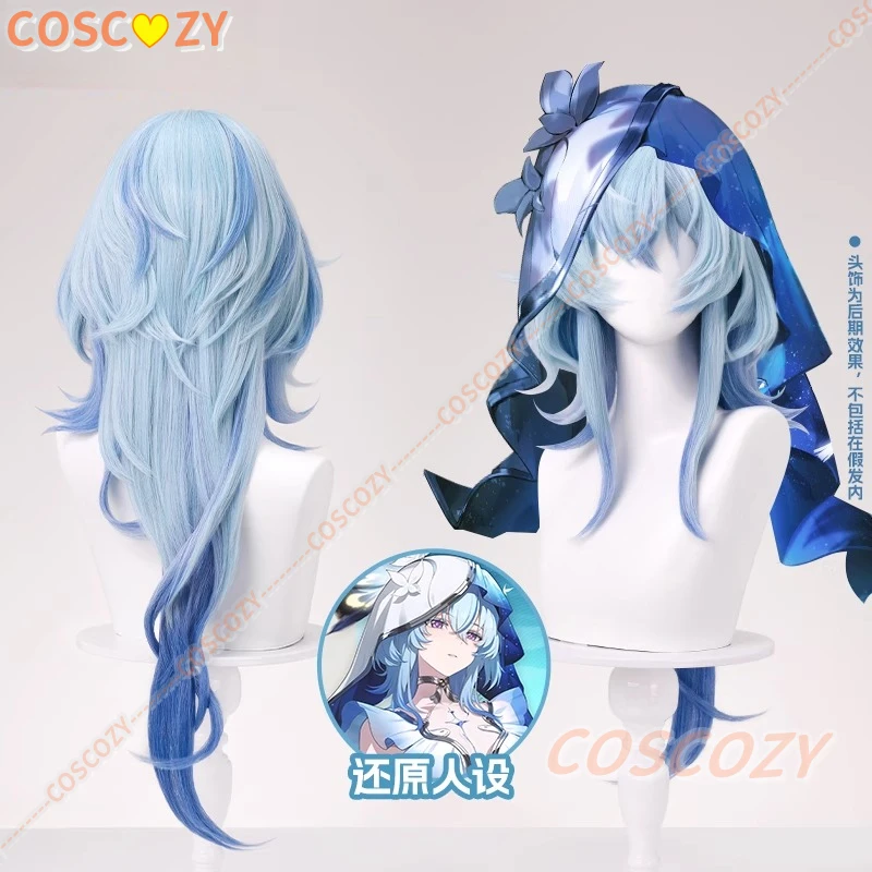 Wuthering Waves The Shorekeeper Cosplay Wig Blue Long Hair Black Shores Halloween Party Wig for Women Game Role Play Props