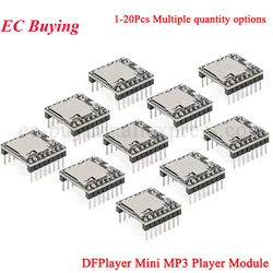 1-20Pcs DFPlayer Mini MP3 Player Module 16P TF Card U Disk MP3 DF Player Audio Voice Module Board IO/Serial Port/AD For Arduino
