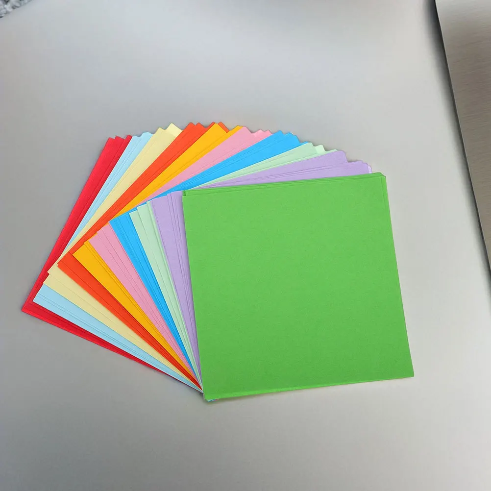 600 Fogli di Carta Origami Quadrata Colori Vivaci Facile da Piegare Progetti Artigianali per Bambini Carta per Origami Gru Decorazione Fai-da-Te