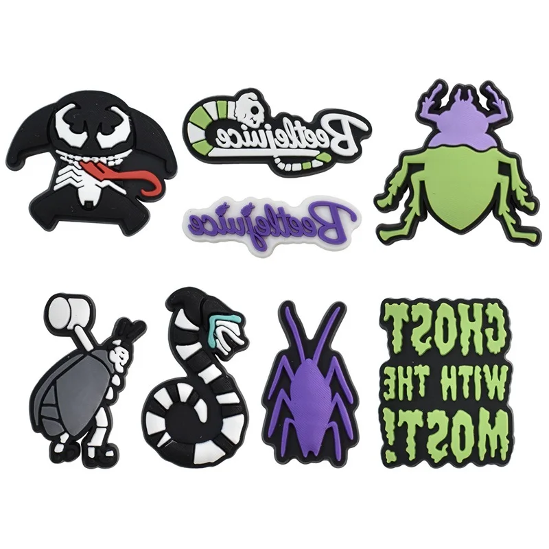 Black Monsters Shoes Charms Accessories Unique Purple Insect Beetle shoe decoration Diy Party gifts