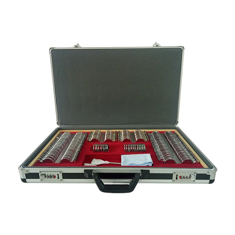 

JSL-232 Распределитель Цена Оптический инструмент Оптометрическая коробка линз Пробный набор линз с металлическим ободом