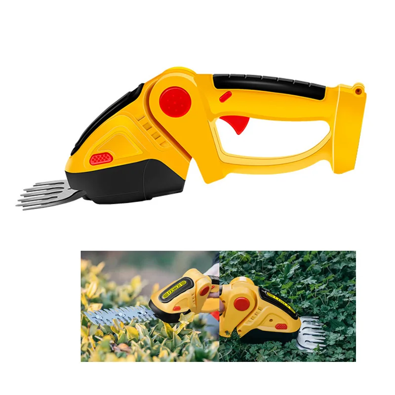 2 IN 1 Cordless Grass Hedge Trimmer Garden Bush Scissors Rechargeable Lawn Mower Handheld Pruning shears