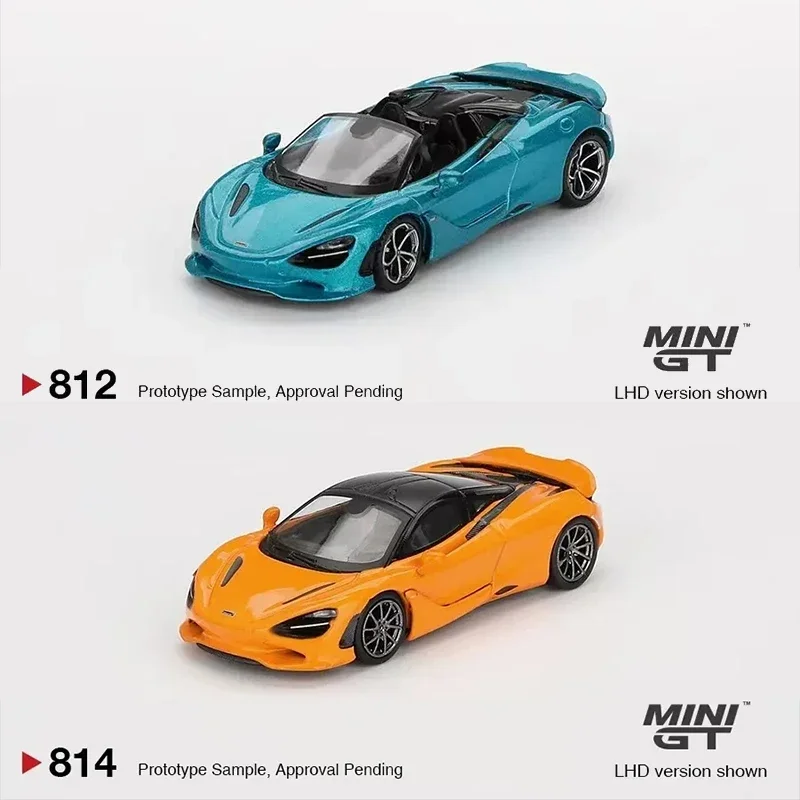 PreSale MINIGT 812 1:64 750S MCL 750S Orange Spider Belize Blue Diecast Model Collection Toys