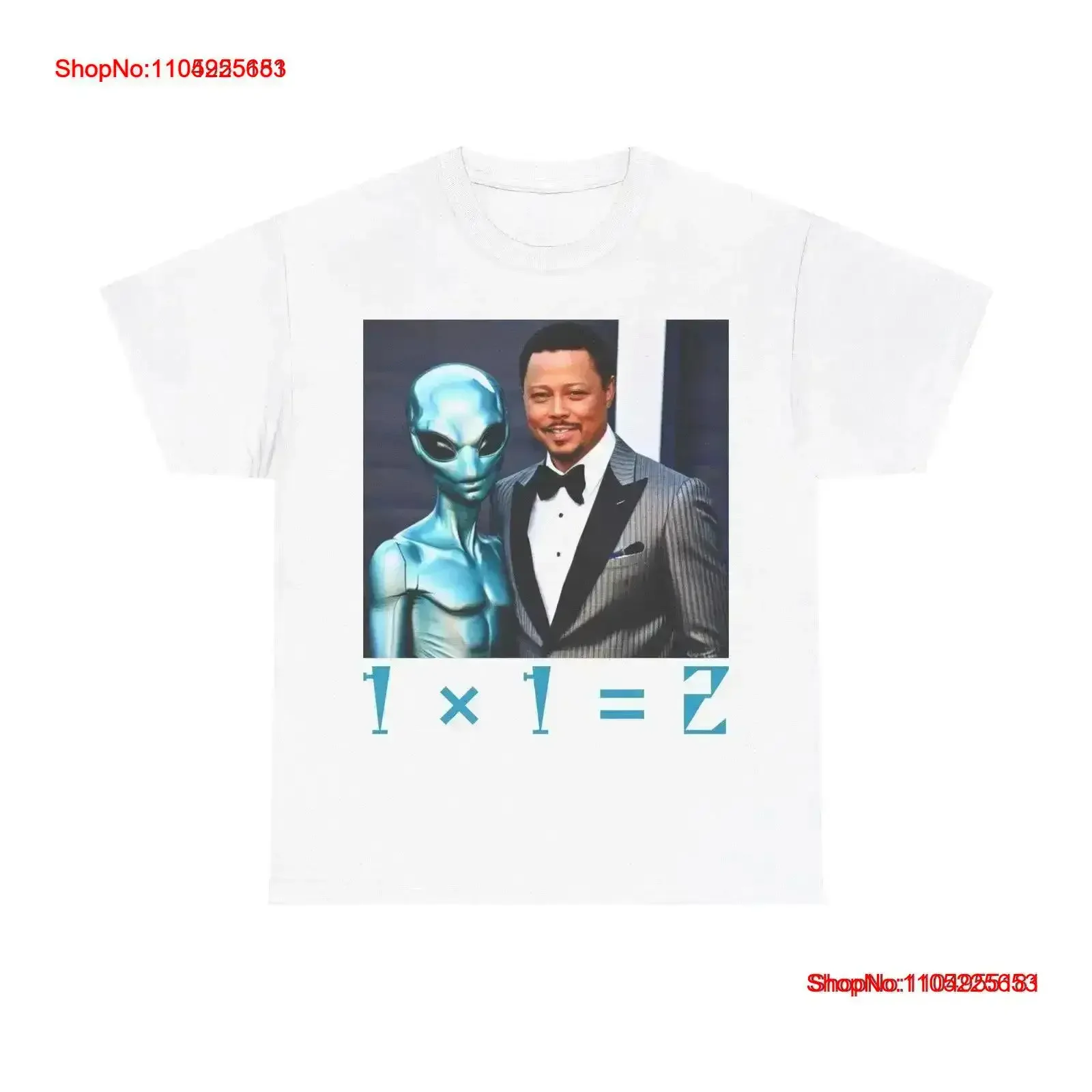 

Terrence Howard with aliens doing advanced mathematics Heavy Cotton T Shirt vintage Washed Casual designer clothes Breathable