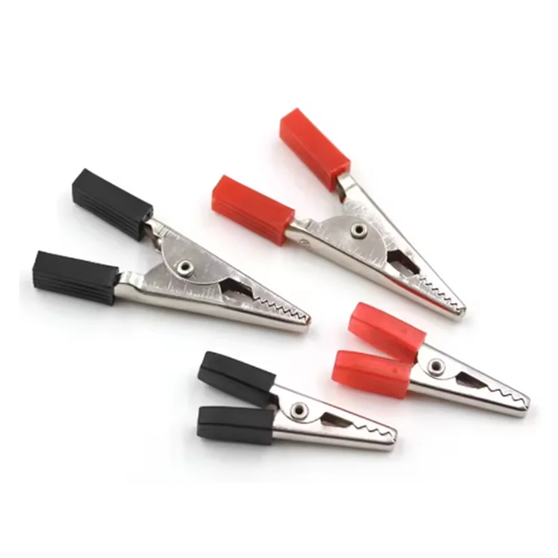 2pcs35/50MM Small and Large Crocodile Clip Sheath Clip Experimental Clip Battery Charging Source Clip Test Clip Dual Handle Clip