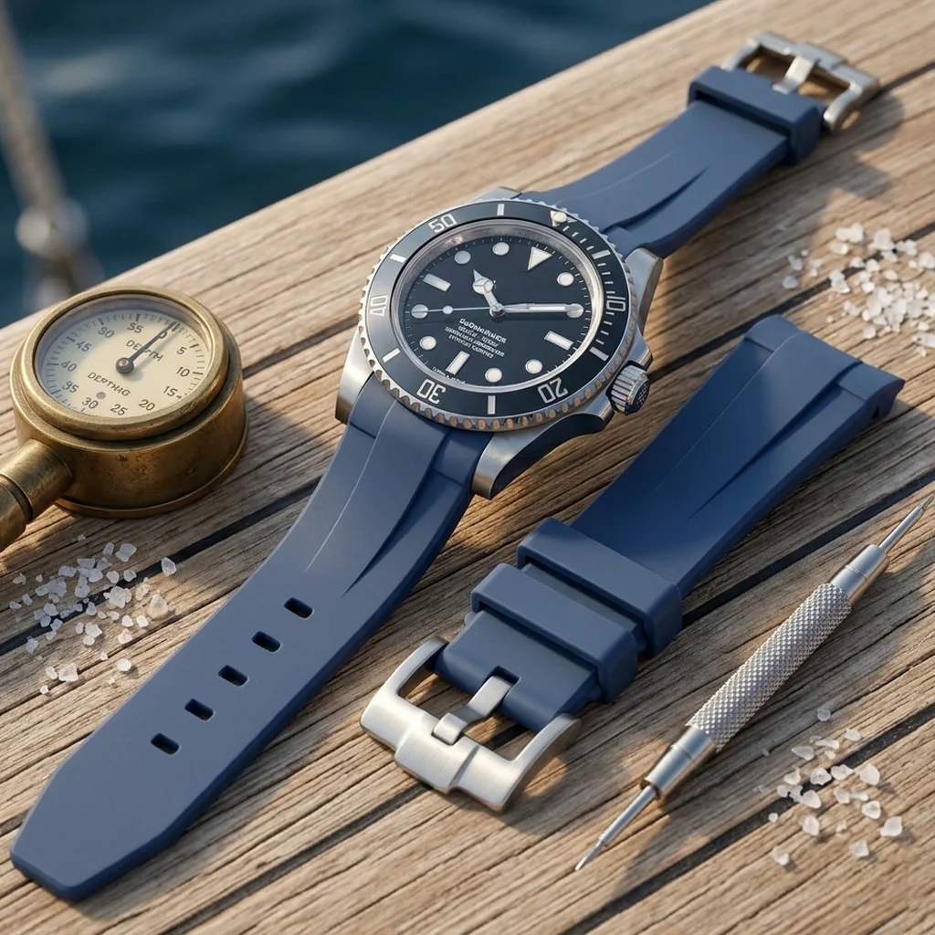 Rubber Watch Strap 20mm Curved - Rubber Strap Diver 评论和价格