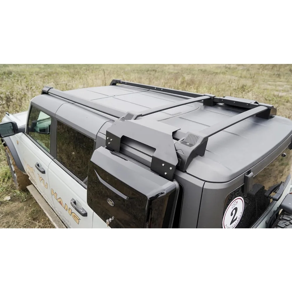 Extensiones traseras Portaequipajes Barras transversales, Escalera lateral y caja lateral para Ford Bronco 2021-2025, accesorios de carga en el techo rígido, Lugga