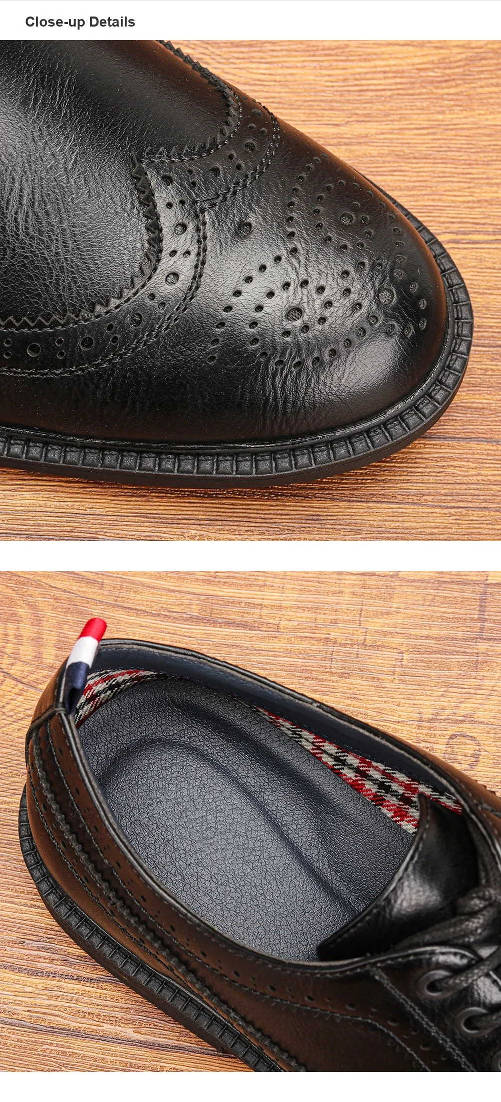 Klassische Brogues-Lederschuhe für Herren, bequeme, elegante Business-Schuhe für Herren, Lederschuhe für Herren – Detail 3