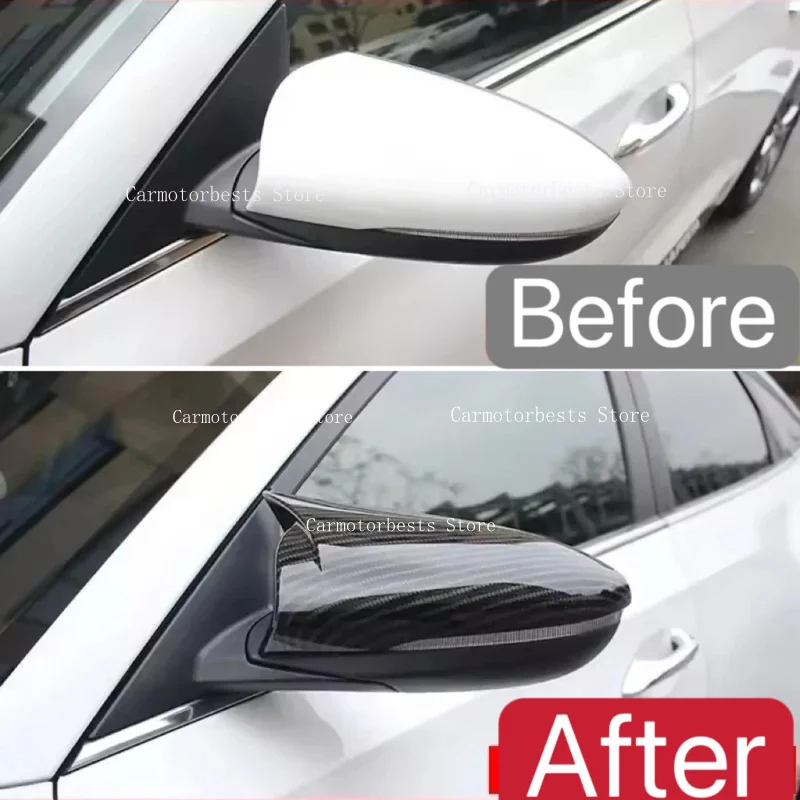 Rearview Side Mirror Cover Fit ForHyundai I20 N i20N Line 2020 2021 2022 2023 2024  Wing Cap Sticker Case Trim Carbon