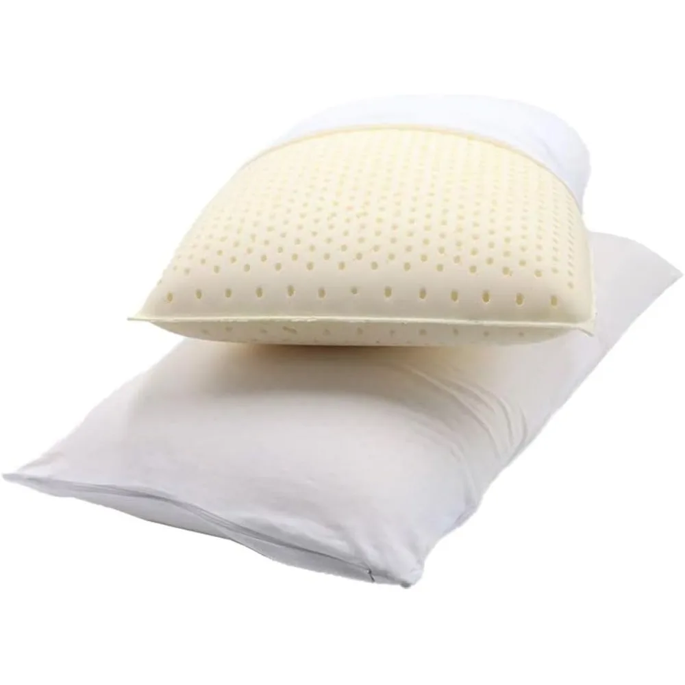 Latex Pillows with Organic Cotton Cover (King, Soft) - 2-Pack Made from sustainably harvested natural latex derived from the sap