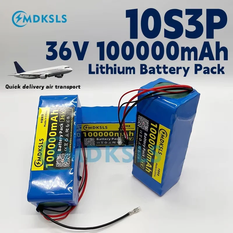 

New 36V 100000mAh 10S3P 18650 Battery Pack built-in 15A BMS,Electric Scooter Lithium Battery 500W Electric Scooter Battery