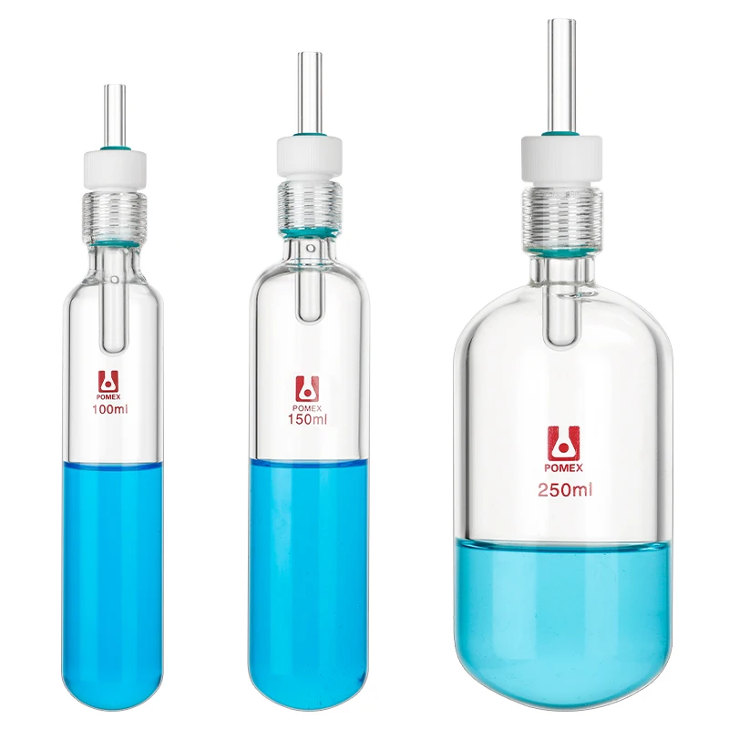 Pressure Bottle with Airway, Amino Acid Protein Hydrolysis Tube, Thick Wall Pressure Tube, PTFE Plug 10, 25, 35, 50ml