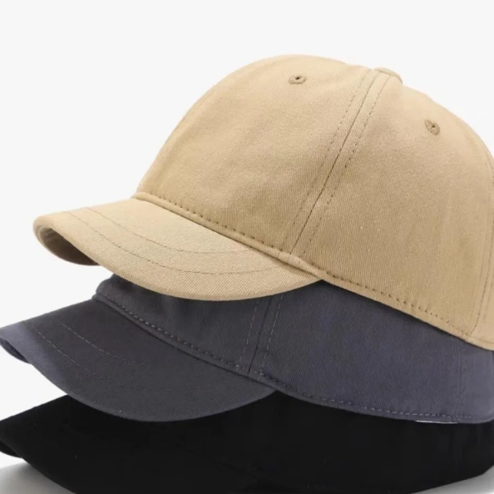 Classic Short Brim Baseball Cap Soft Top Unisex Design Dad Hat Cotton Material Solid Color Sun Visor Hat Casual Wear