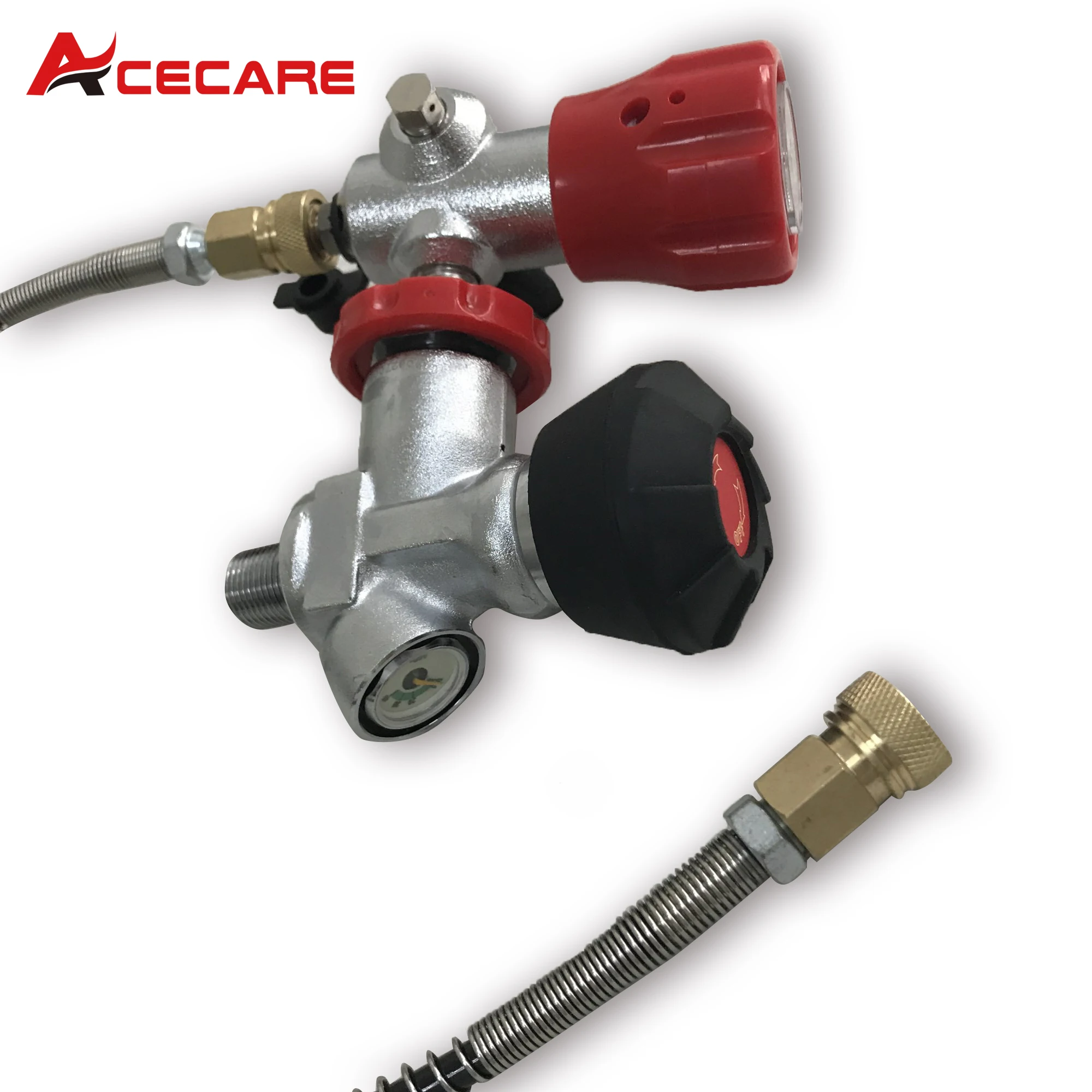 Acecare 30MPA Scuba Adapter Regulator Met Gauge Scuba Tank Klep Indienen Station Voor Filing Gasflessen