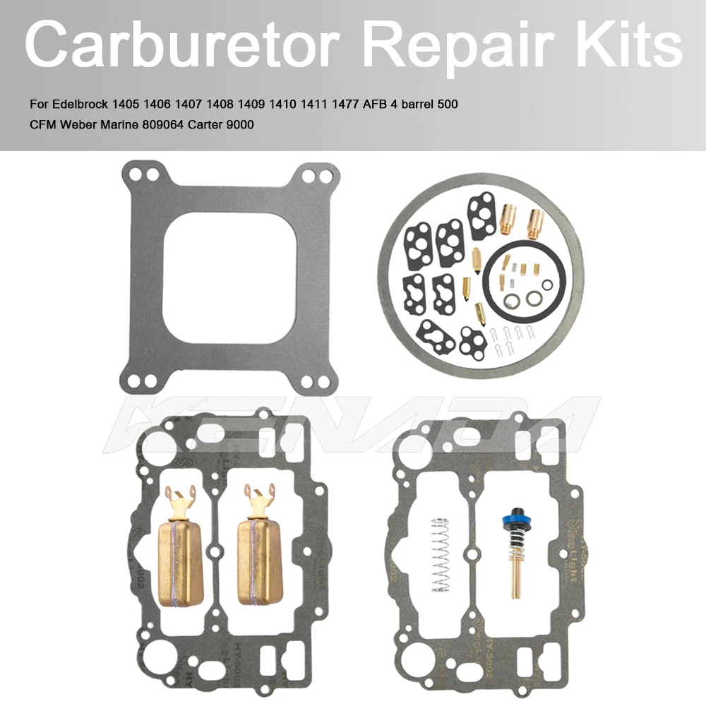 

For Edelbrock 1405 1406 1407 1408 1409 1410 1411 1477 AFB 4 barrel 500 CFM Weber Marine 809064 Carter 9000 Carburetor Repair Kit