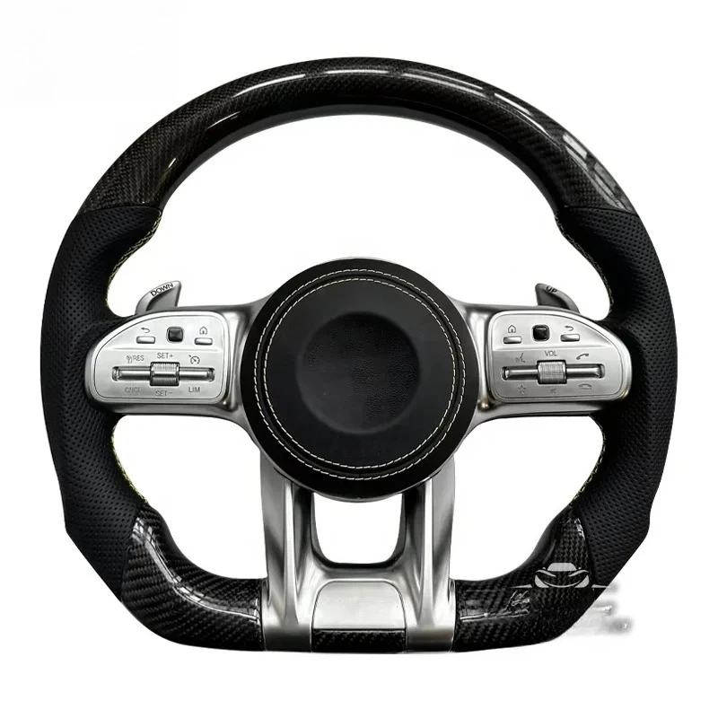 

Real Sport Carbon Fiber Custom Steering Wheel Fit for 1 AMG G63 C43 C63 E43 E63 GLE GLC CLA CLS GLK G550 C200 S63