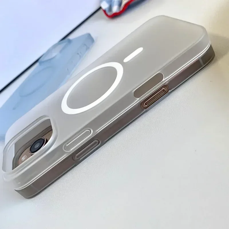 Luxury Matte For Magsafe Case For iPhone 11 12 13 14 15 16 Pro Max Plus Magnetic Ultra Thin Translucent Shockproof Slim Cover