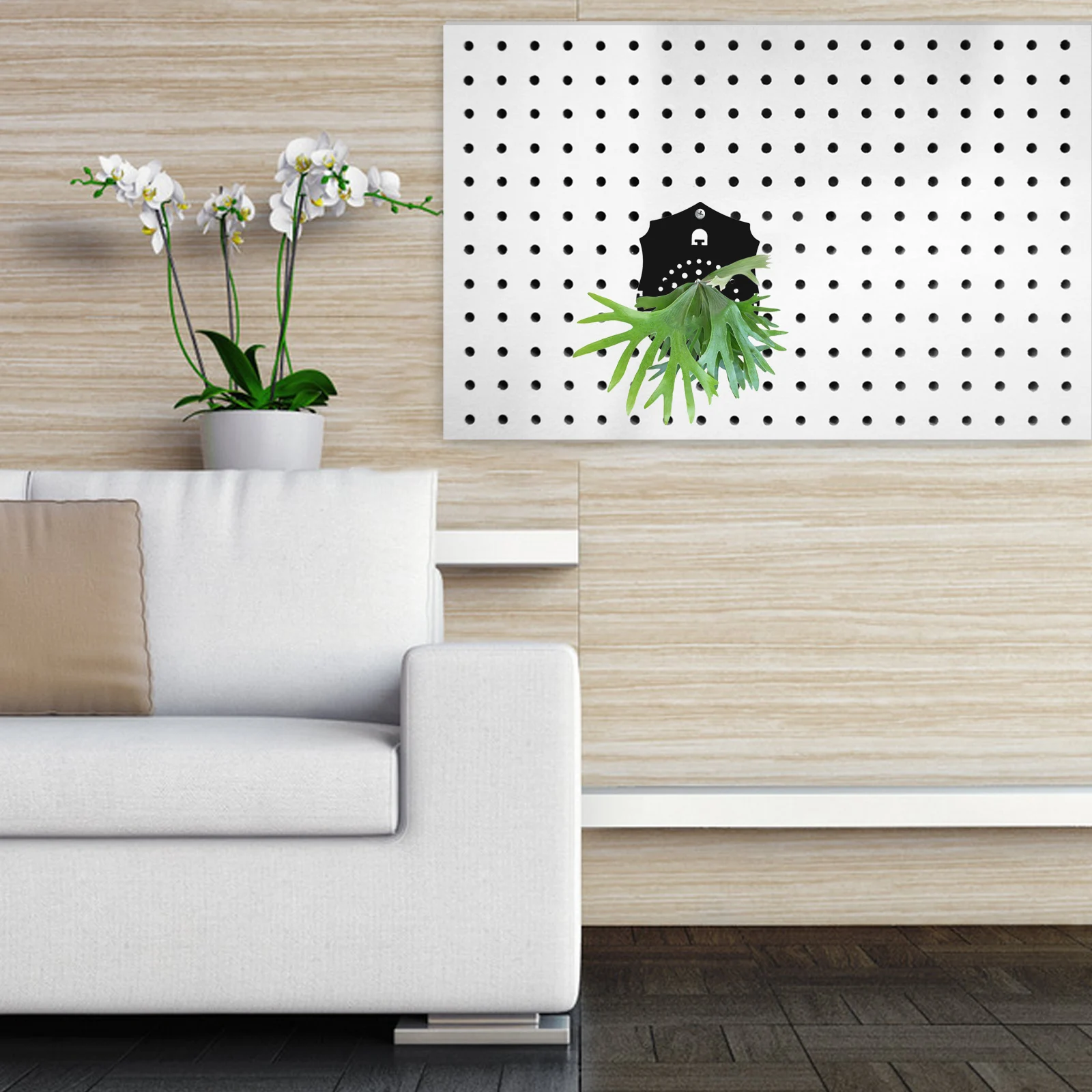 لوح زراعة السرخس من الأكريليك الأسود البلوري، حامل نباتات داخلي، سهل التركيب، ديكور منزلي ريفي عمودي