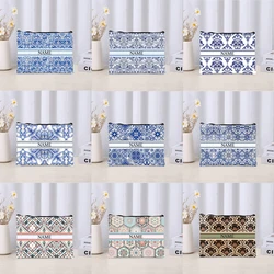 Blue And White Custom Name Full Print Cosmetic Bag Fashion Blue White Porcelain Women Travel Perfume Cosmetics Storage Bag Gift