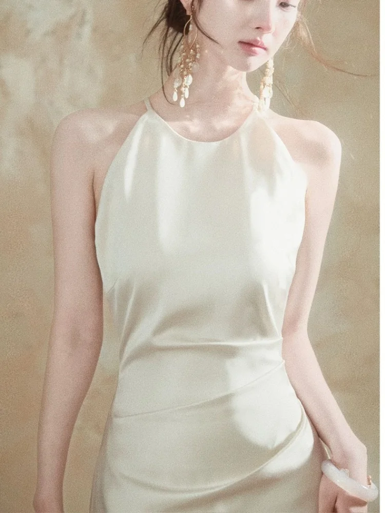 Luxury Solid Women's Long Dresses Sexy Elegant Ruffles Blue Chic Evening Dress Slim Fit Whit Canisole Green Mermaid Vestidos