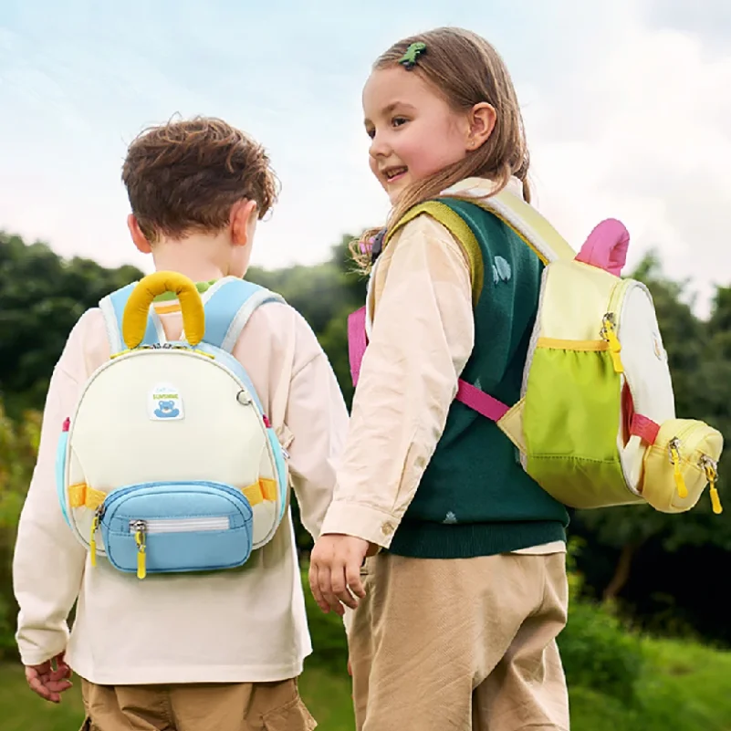 Backpack With Chest Strap & Breathable Mesh-Cute Blue & Yellow Preschool Bag For 2-6 Years Old Kids Ideal For Travel & Daily Use