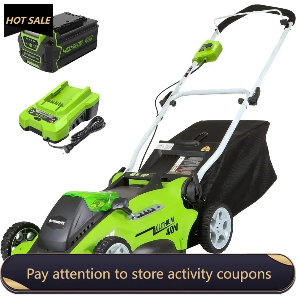 

40V 16" Cordless (Push) Lawn Mower (75+ Compatible Tools) Weed Removal 4.0Ah Battery and Charger Included Freight Free Lawnmower