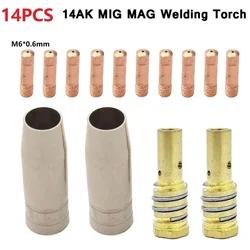 Welding Torch Consumables, Gas Nozzle Tip Holder, 14Pcs Set For MIG 14AK Welding Torch, Easy To Use And Maintain