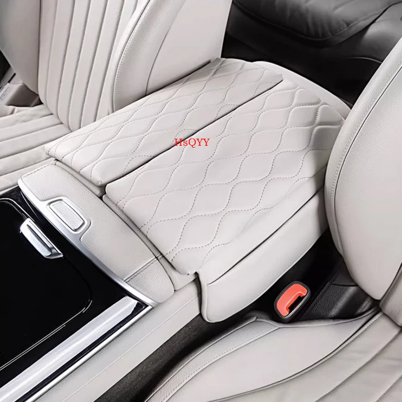 Center Console Armrest Box Cover Pad For Mercedes Benz S Maybach Class W223 S350 S450 S500 Leather Anti-Scratch Armrest Cushion