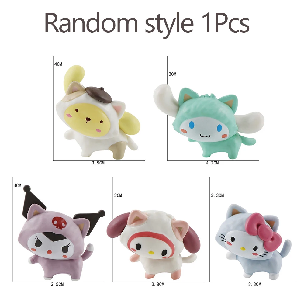 산리오 캣 시리즈 랜덤 백 귀여운 쿠로미 시나모롤 애니메이션 피규어 마이멜로디 피규어 인형 랜덤 백 장난감 팬 선물 피규어