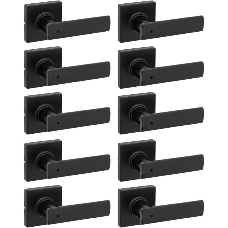 Breton Interior Privacy Door Handle with Lock 10 Pack for Bathroom and Bedroom Door Handles