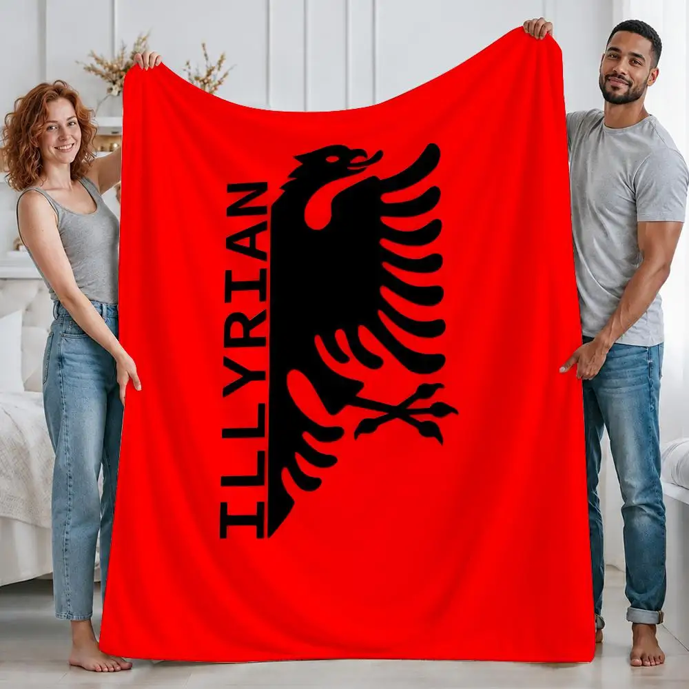 Classic Culture Illyrian Throw Custom Printed Flannel Fleece Blanket for Sofa Bed Office Travel & Camping