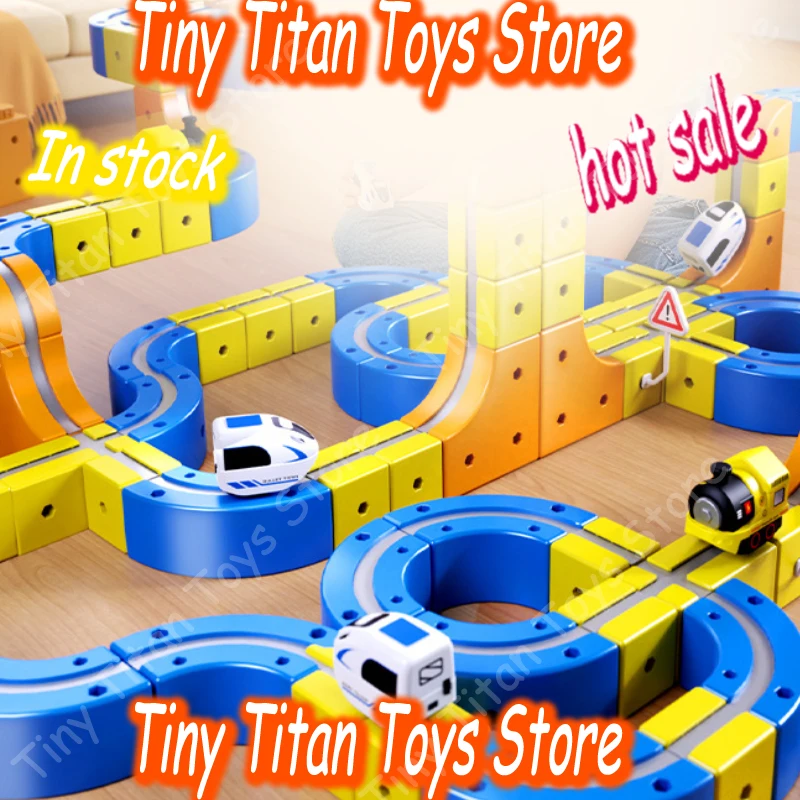 

Electric Magnetic Track Toy Car High-Speed Rail Diy Assembly Puzzle Cube Toy For Play Vehicles & Models Birthday Holiday Gift