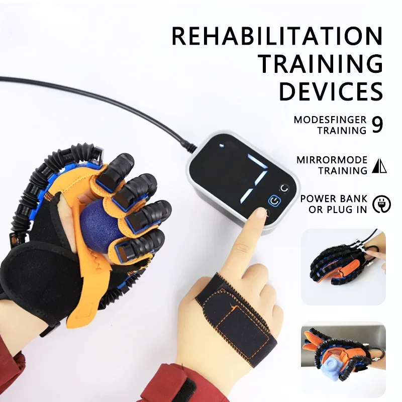 Rehabilitation Robot Gloves Finger Training Hand Exerciser for Stroke Hemiplegia Cerebral Infarction Left & Right Hand Therapy