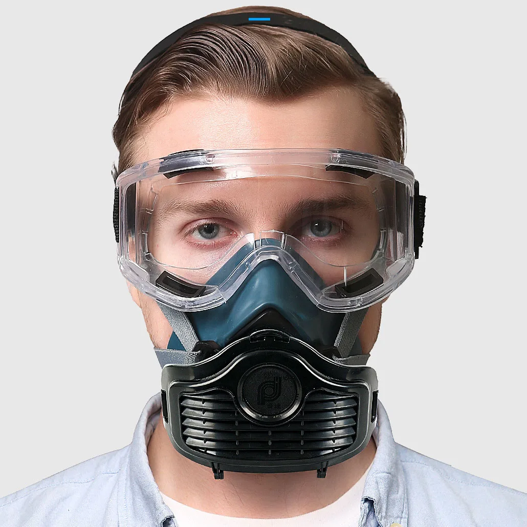 Silicone Half Mask Respirator With Goggles Filter cotton Suitable For Carpentry Grinding House Decoration Mining Spray Paint