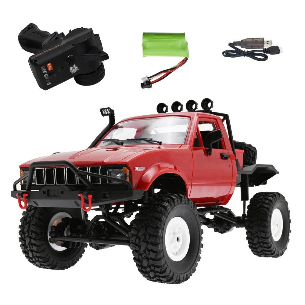 Wpl C14 1/16 Rc Pick Car 2.4g 4wd Off Road Rc Military Car Rock Crawler Truck Handle Full Proportional Control Rtr Rc Truck Toys