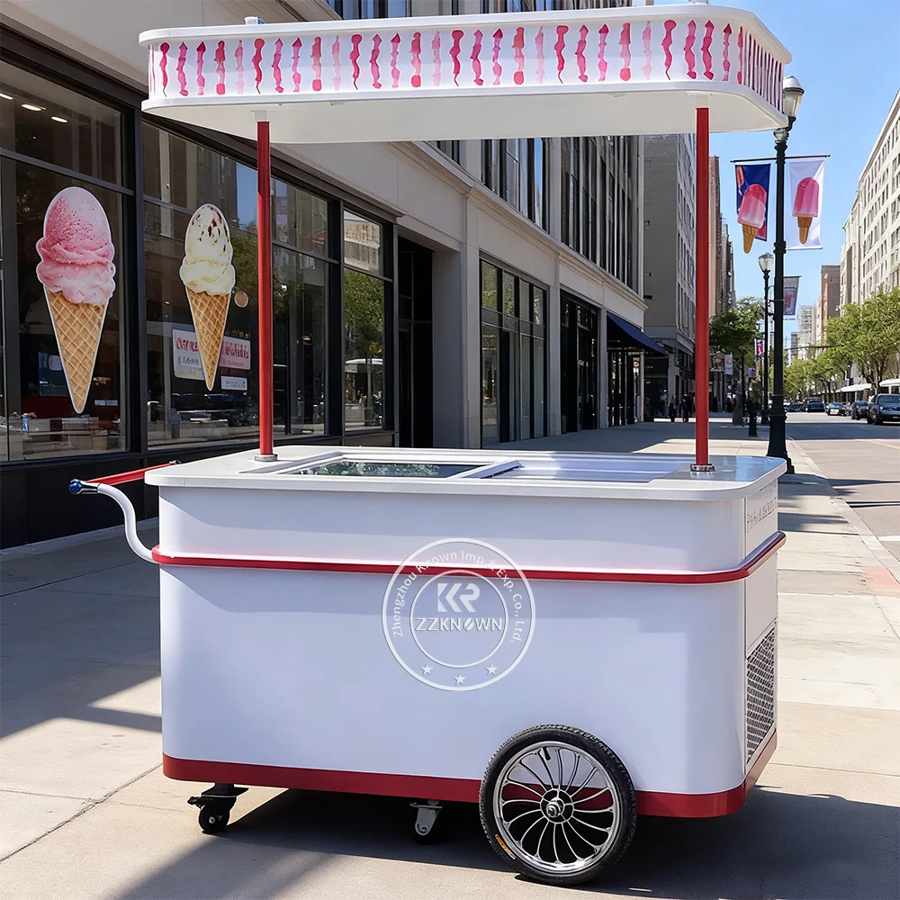 

Food Ice Cream Cart Food Truck Push Cart Street Food Cart Gelato Showcase Ice Cream Display Case