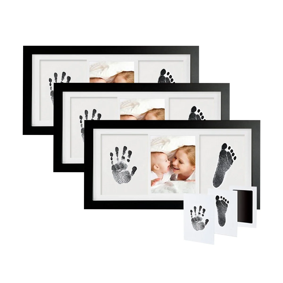diy-baby-full-moon-1st-birthday-hand-footprint-frame-with-ink-pad-dual-use-for-cat-dog-pet-paw-print-gift