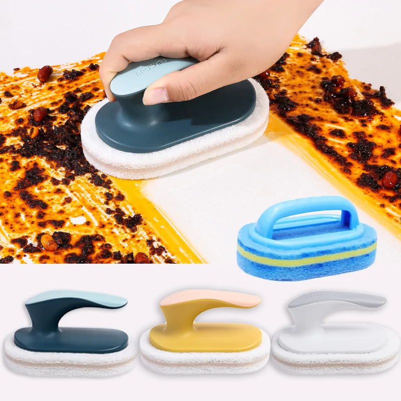 Kitchen Cleaning Bathroom Toilet Kitchen Glass Wall Cleaning Bath Brush Handle Sponge Bath BottomBathtub Ceramic Cleaning Tools